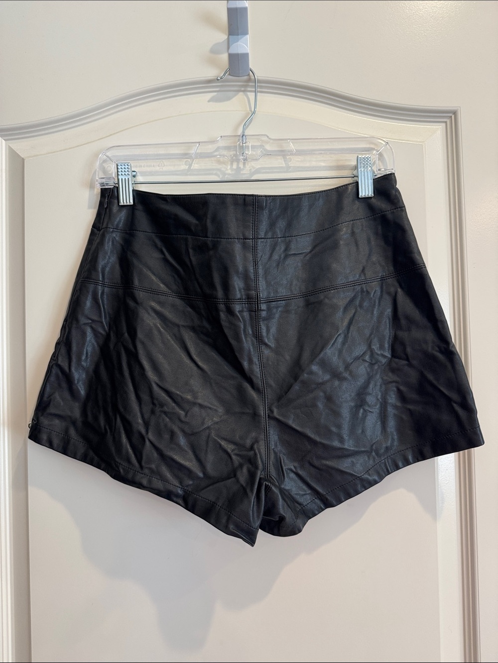 Free People Black Faux Leather Studded Women’s Shorts - Picture 3 of 5